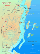 Map of Waterways in Belize