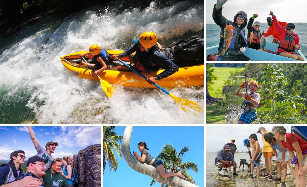Families enjoying different adventures and trips  in Belize