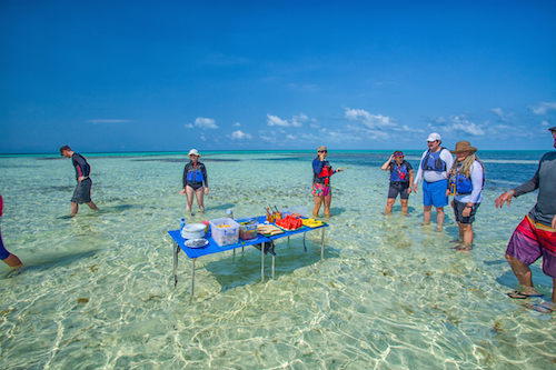 Water lunch at Glover's Reef