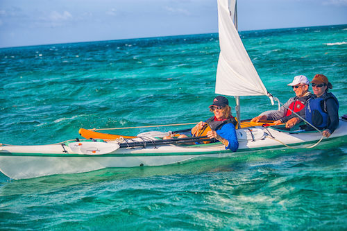 Kayak sailing Belize