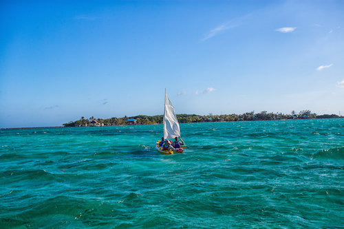 Kayak sailing Belize