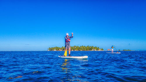 SUP at Tobacco Caye, Belize