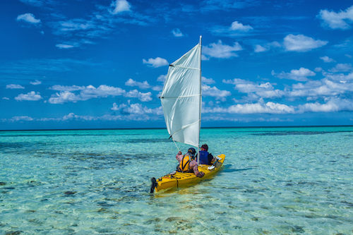 Kayak sailing Belize