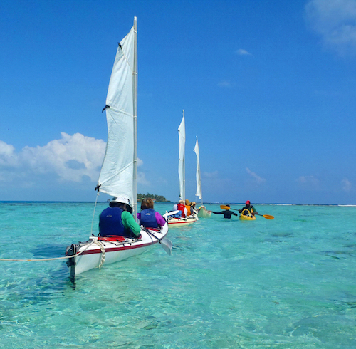 Kayak sailing Belize