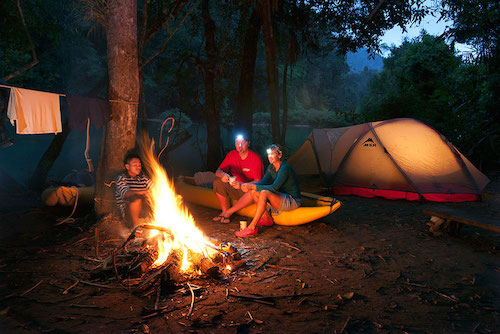 Jungle camping on the Moho River, Belize