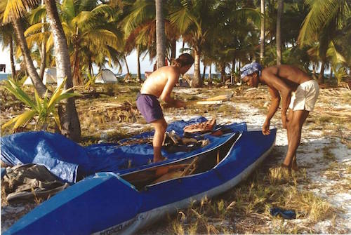 Folding Kayaks at Glovers Reef Basecamp