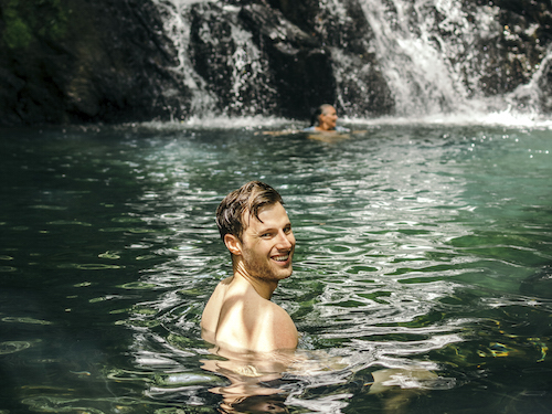 Swimming in the pools at the bottom of Antelope Falls