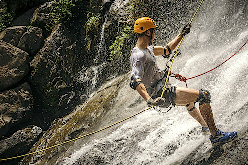 Waterfall Rappelling, Bocawina Belize