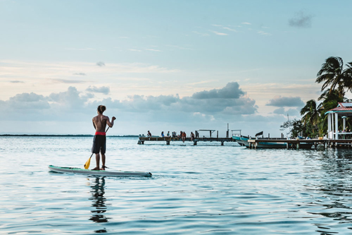 SUP at Tobacco Caye, Belize