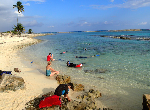 The Old Lighthouse site with Mitch’s Island in the background - Half Moon Caye