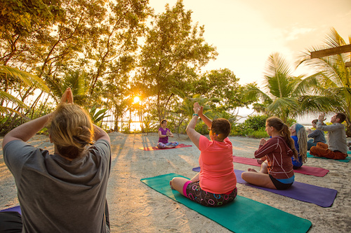 Sunrise Yoga at Glovers Reef Basecamp