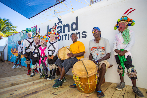 Jankunu Dancers outside our Belize Operations Base and Office in Dangriga 