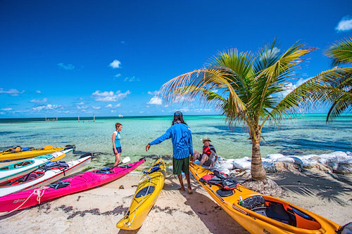 Kayak on Glover’s Reef, Belize