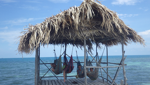 Relaxing at Tobacco Caye