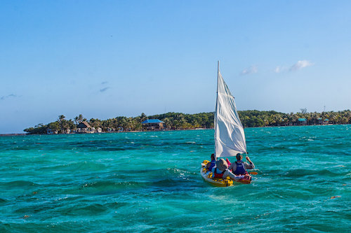 Kayak sailing Belize