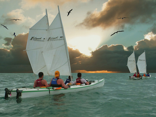 Kayak sailing Belize