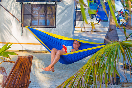 Hammock time at Glovers Reef Basecamo
