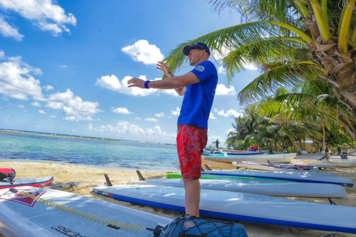 Norm Hann teaching a SUP skills clinic