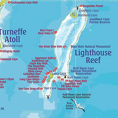 Dive and Snorkel Sites Lighthouse Reef