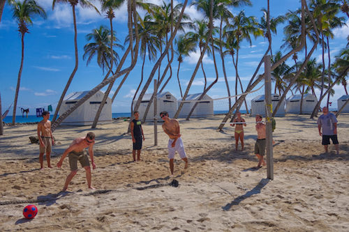 Volleyball at the Lighthouse Reef Basecamp