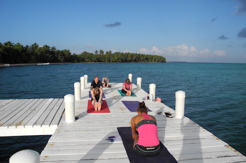 Yoga at Half Moon Caye, Belize