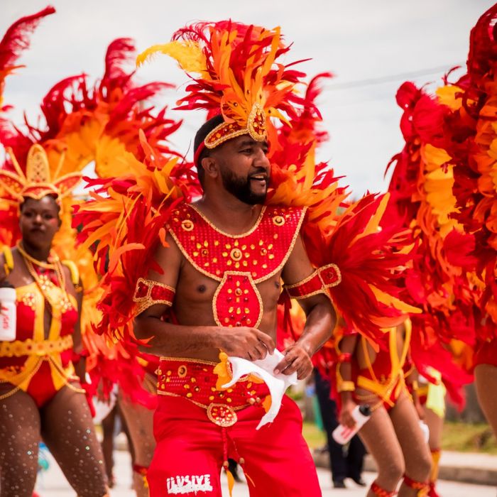 Colorful parade scene at the 2025 Orange Beach event