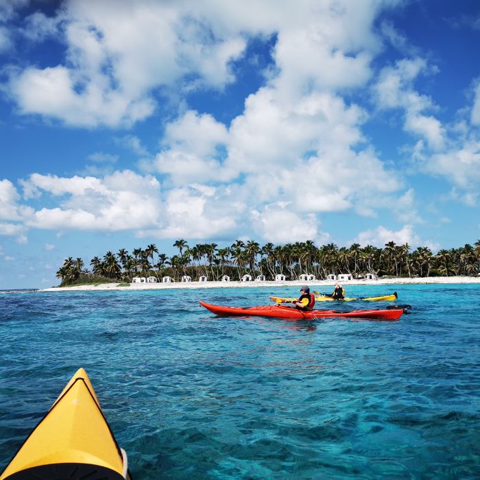 kayak on the ocean