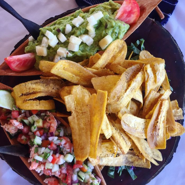 Ceviche and plantains