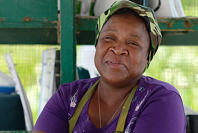 Garifuna woman at Lighthouse Reef all inclusive lodge