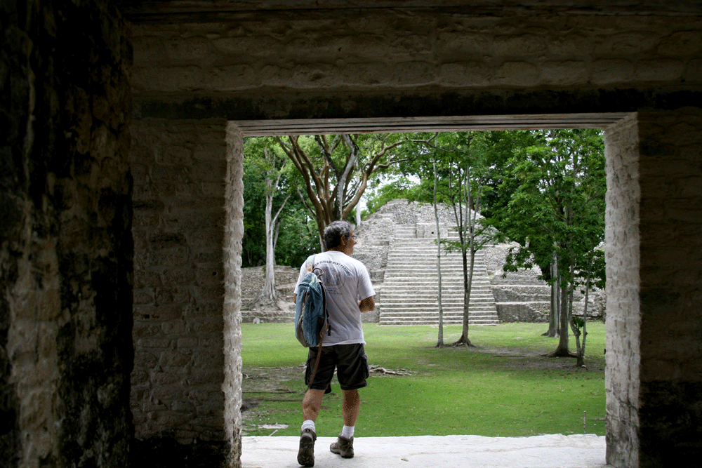 Jaime Awe at Cahal Pech, photo by Diane Bolt