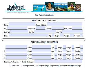 Island Expeditions Trip Registration Form