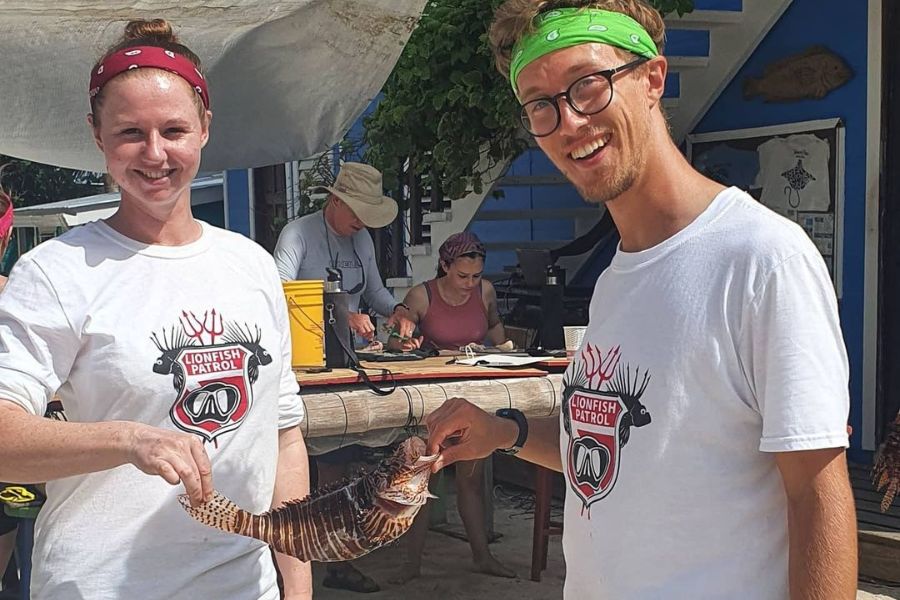 Culling lionfish in Belize