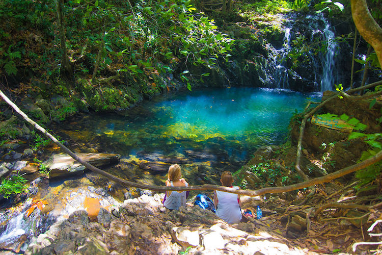 Emerald pool in the Mayflower Bocawina National Park, Belize