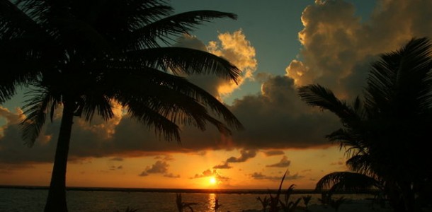 Sunrise view from the Island Expeditions base camp on South Caye in Glover's Reef Marine Reserve. JENNY POTTER/QMI AGENCY
