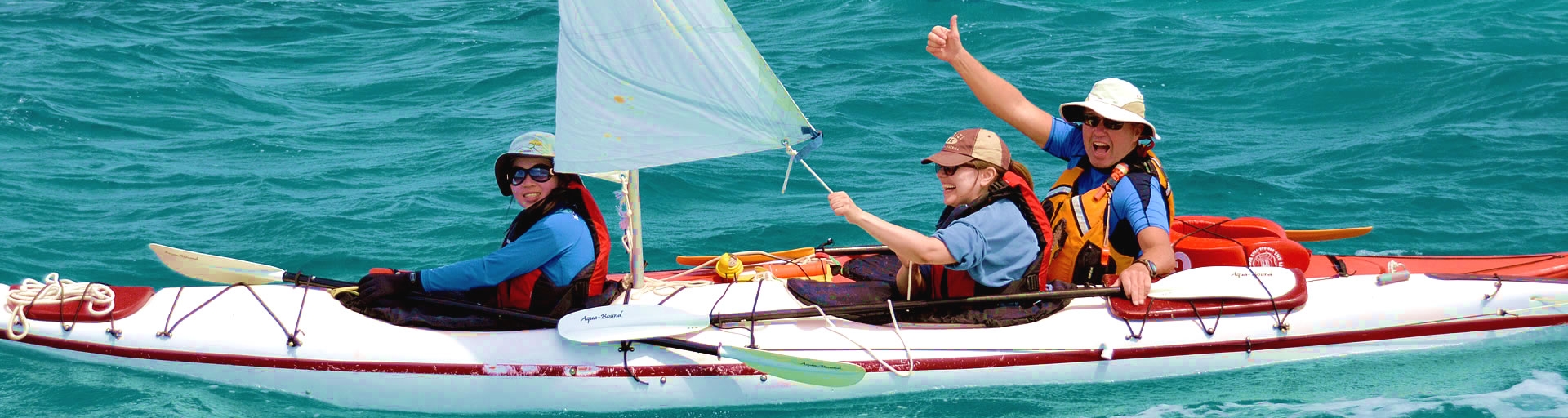 sailing your sea kayak in Belize along the Belize barrier reef