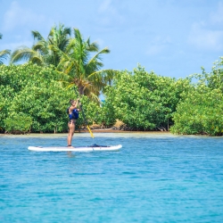 SUP at Southwest Caye, Glover's Reef