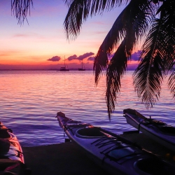 Kayaks at Sunset