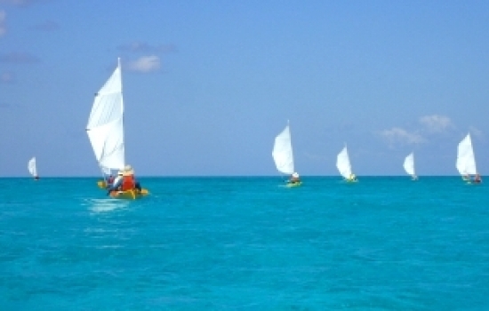 Kayak Sailing at Half Moon Caye