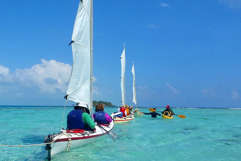 Sea Kayak Sailing Southwater Caye Marine Reserve