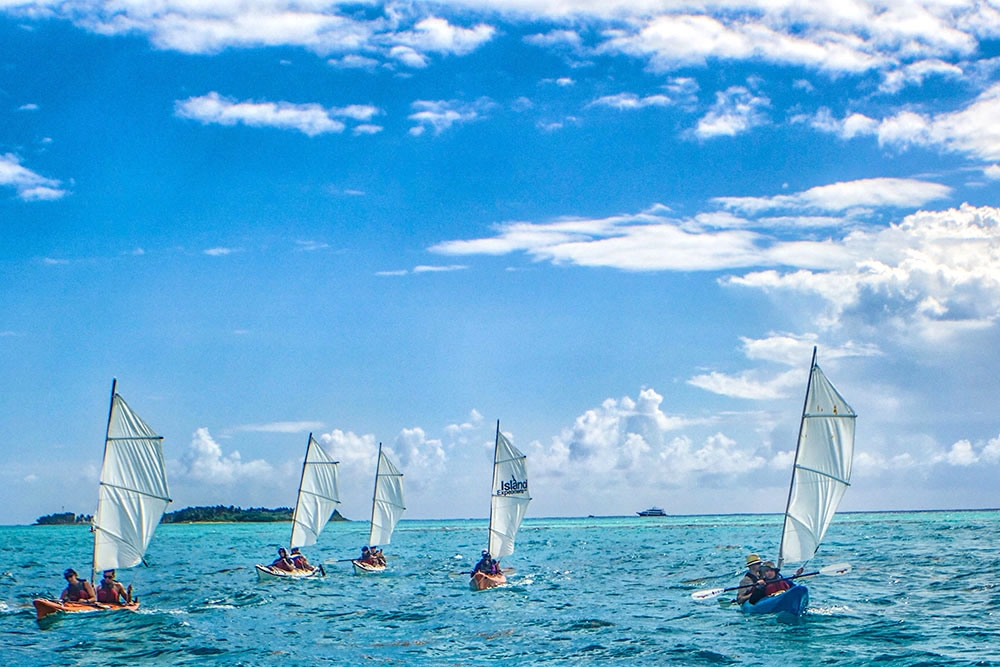 Kayak Sailing, Lighthouse Reef Atoll