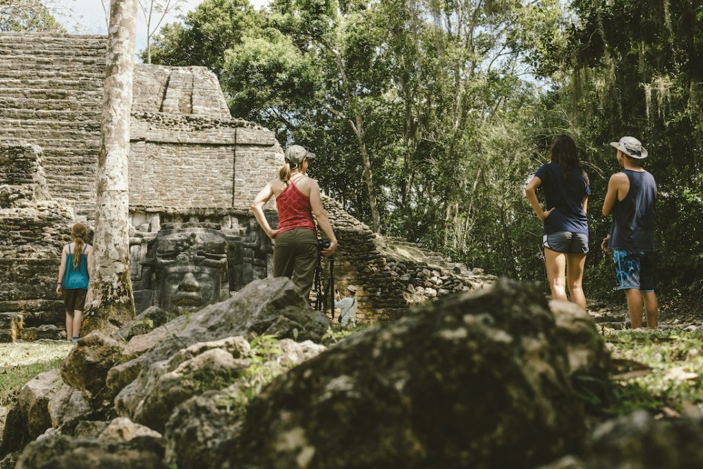 exploring Mayan ruins