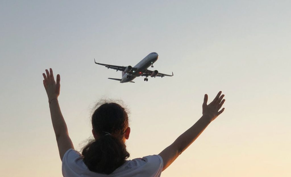 airplane in the air