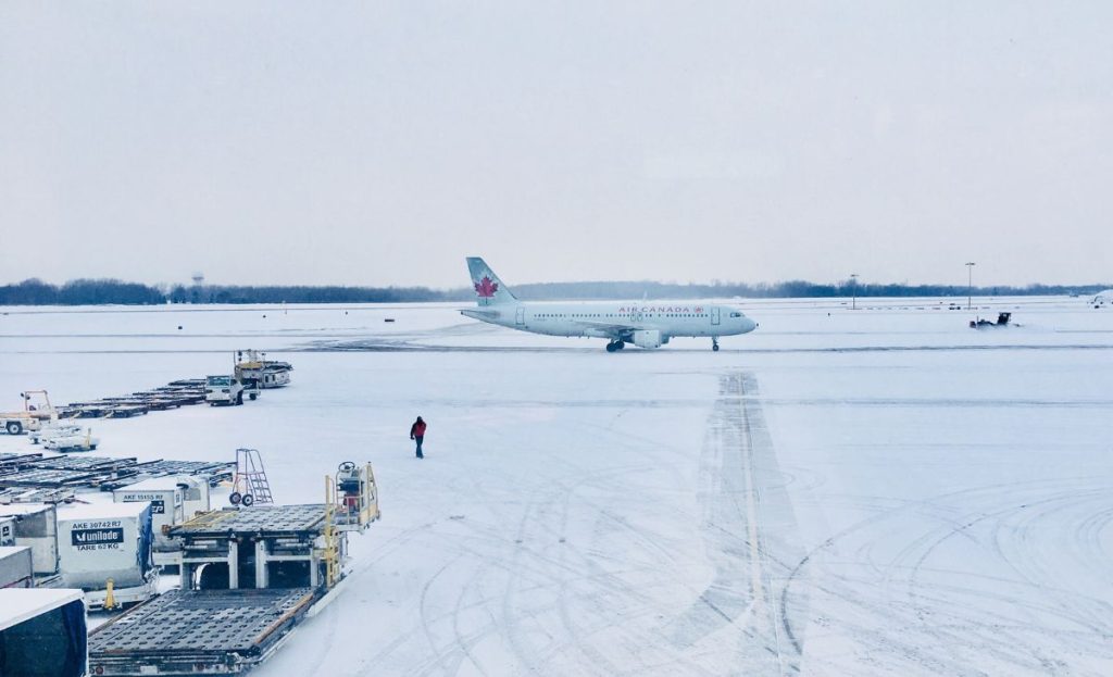 Flight winter airport