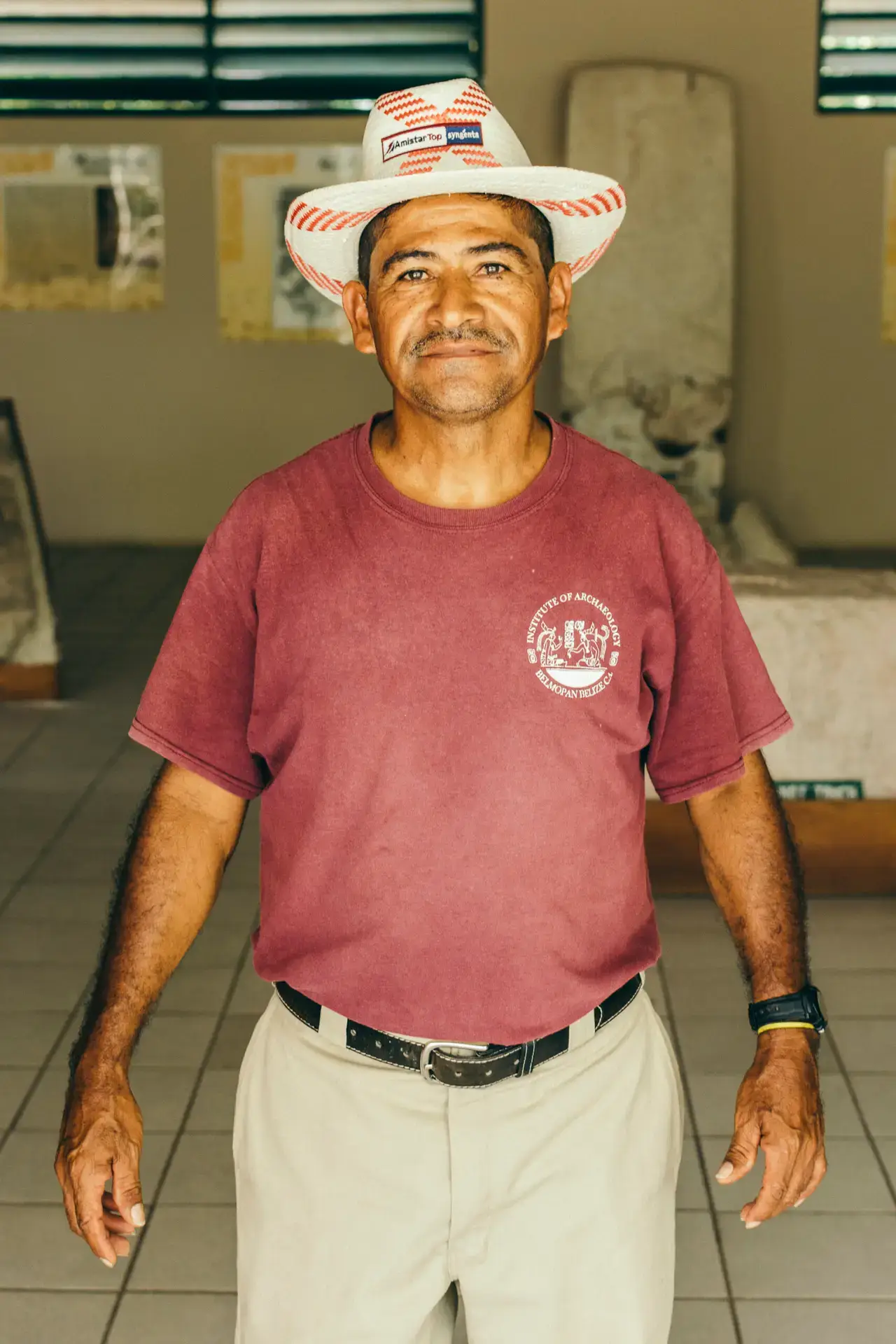 Mestizo man posing with a cowboy hat in Belize
