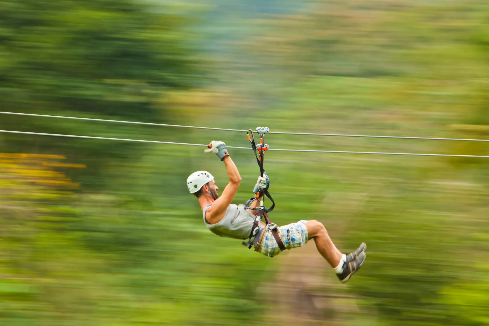 Zipline in Belize through the jungle at Bocawina