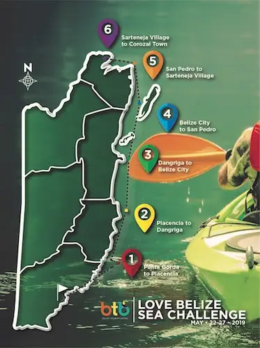 Route Map BTB Sea Kayak Challenge